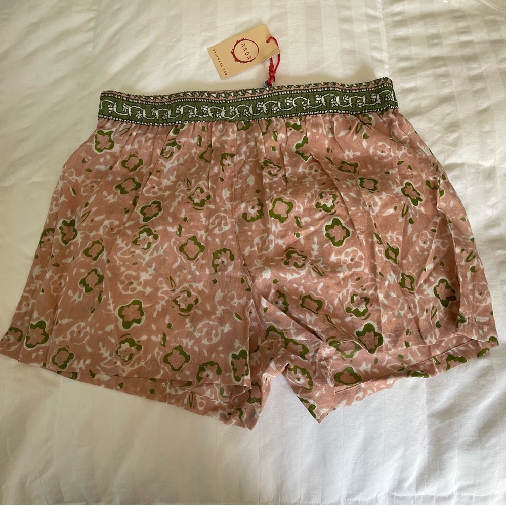 Floral Pink and Green Women's Shorts